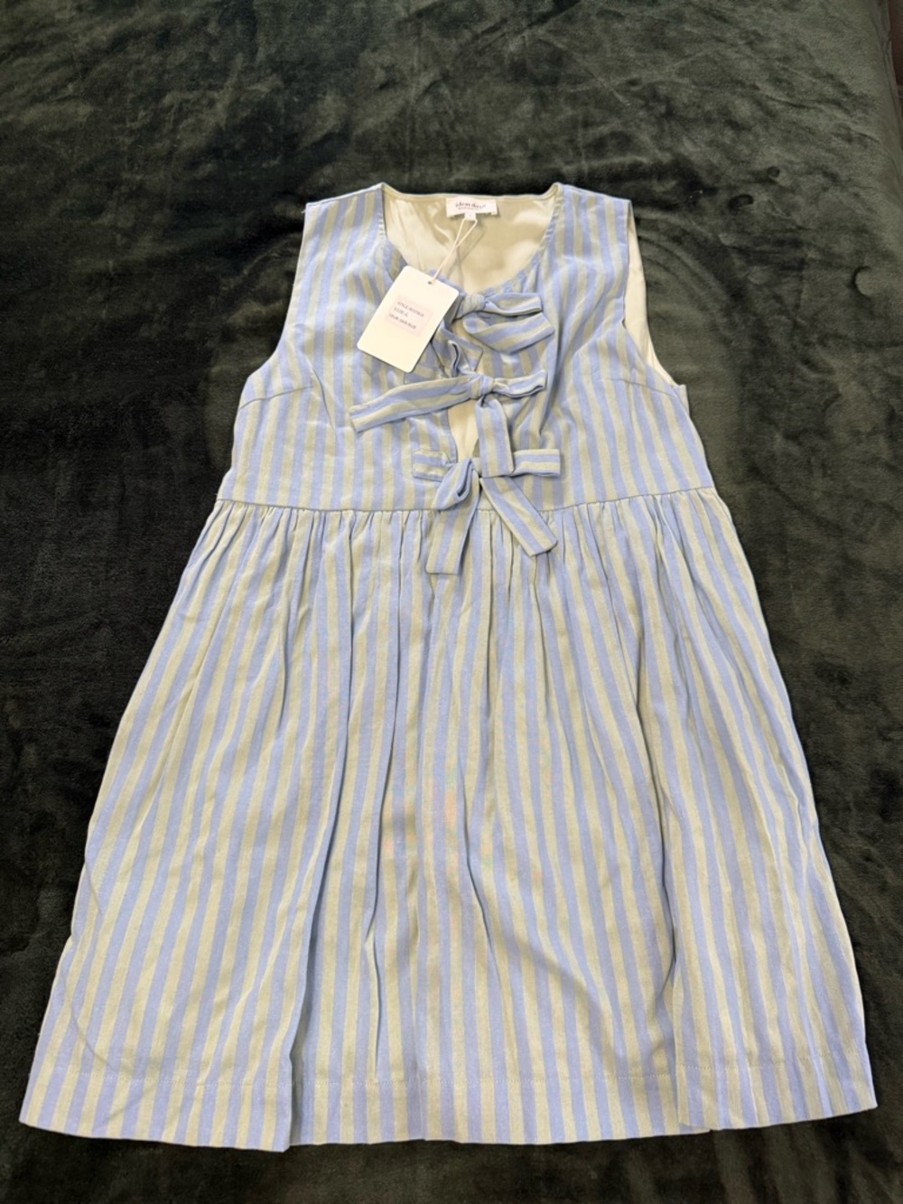 Women’s ' Blue and yellow Striped Bow-Front Dress